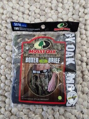 Mossy Oak Men's Two-Pack Cotton Boxer Briefs Medium 32-34